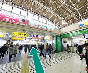 写真：JR町田駅からホテル新宿屋までのルート